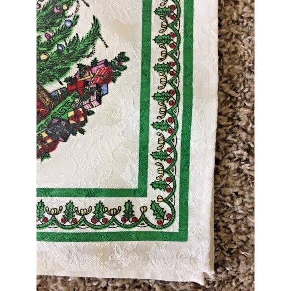 4 Extra Large Spode Christmas Tree Napkins Textured Cotton Blend 20 x 20 - Picture 2 of 6